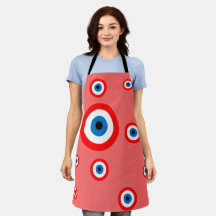 Red Turkish Evil Eye Apron