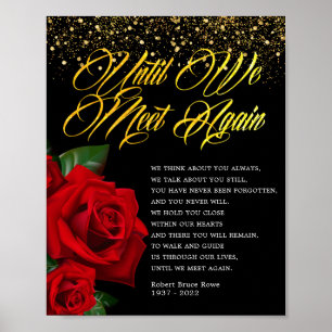 Red Turkish Rose Funeral Poem Sign