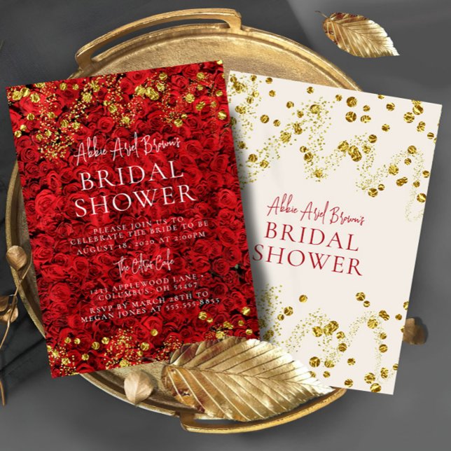 Red Turkish Roses Bridal Shower Invitation (Creator Uploaded)