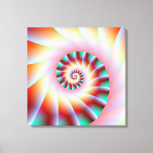 Red Turquoise and Pink Spiral Steps Print