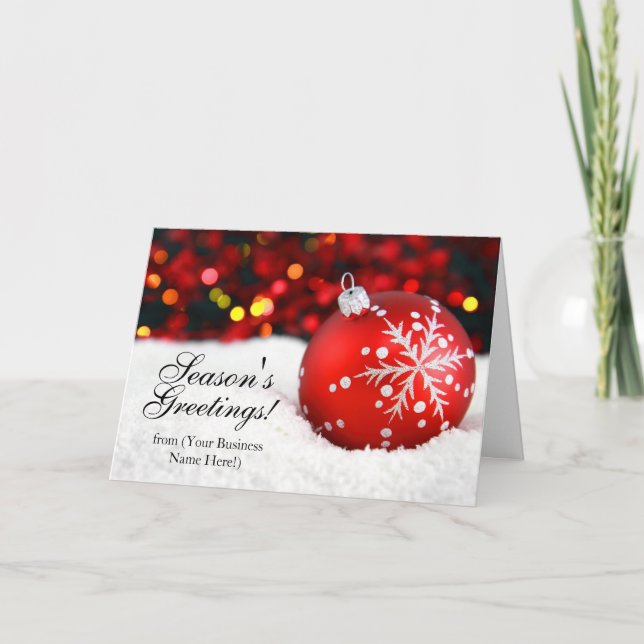Red Twinkle Imprinted Business Christmas Cards (Front)