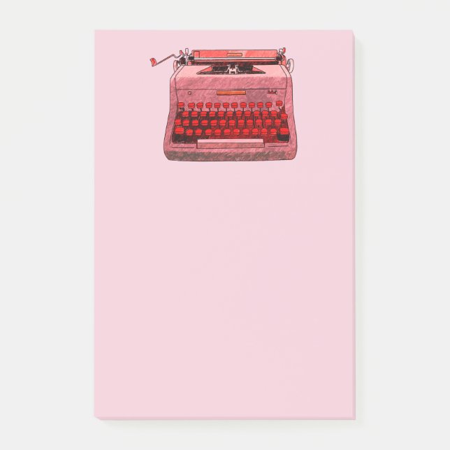 Red Typewriter Post-It Note (Front)