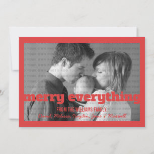 Red Typography Merry Everything Photo Card