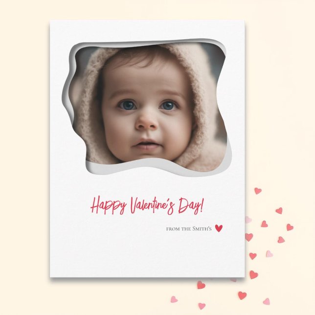 Red Typography Valentines Day Photo Holiday Postcard (Creator Uploaded)