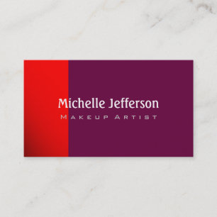 Red Tyrian Purple Contemporary Business Card