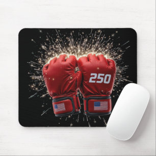 Red UFC Fight Gloves For USA 250th Birthday Mouse Mat
