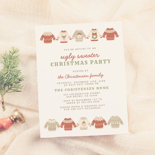 Red Ugly Christmas Sweater Holiday Party (Creator Uploaded)