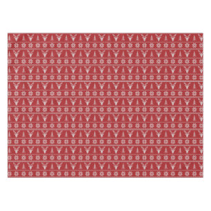 Red ugly Christmas sweater pattern  Tablecloth