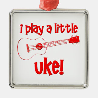 Red Ukulele Metal Tree Decoration