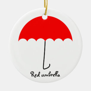 Red umbrella ceramic tree decoration