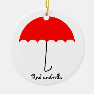 Red umbrella ceramic tree decoration