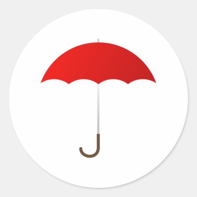 Red Umbrella Classic Round Sticker (Front)