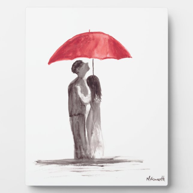 Red umbrella couple plaque (Front)