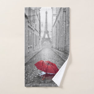 Red Umbrella Hand Towel