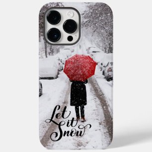 Red Umbrella in Winter Wonderland – Let It Snow Case-Mate iPhone 14 Pro Max Case