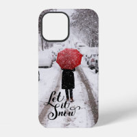 Red Umbrella in Winter Wonderland – Let It Snow