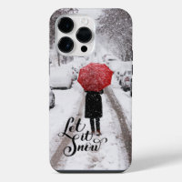 Red Umbrella in Winter Wonderland – Let It Snow