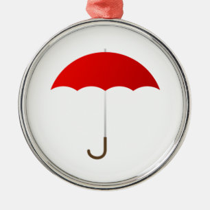 Red Umbrella Metal Tree Decoration
