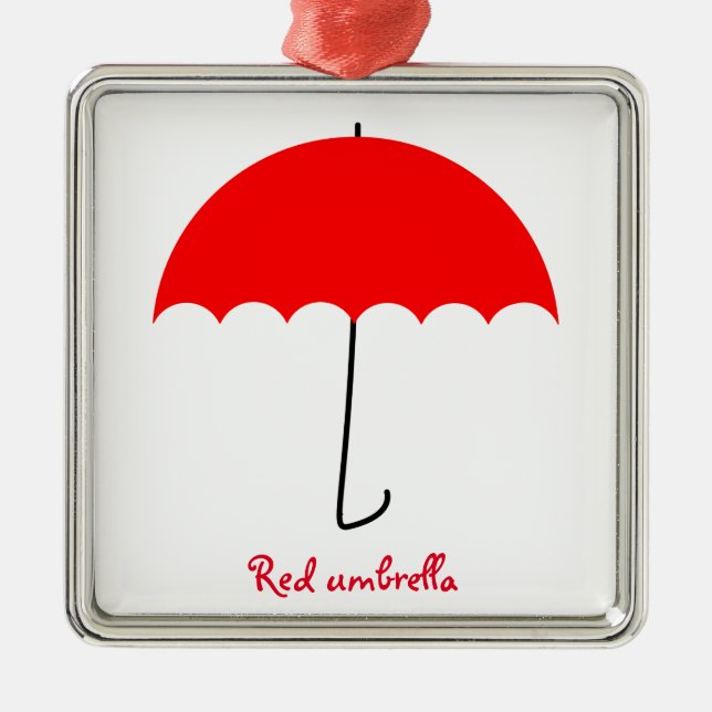 Red umbrella metal tree decoration (Front)