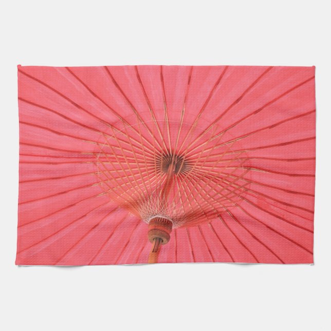 Red umbrella tea towel (Horizontal)