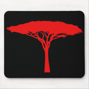Red Umbrella Tree Mouse Mat