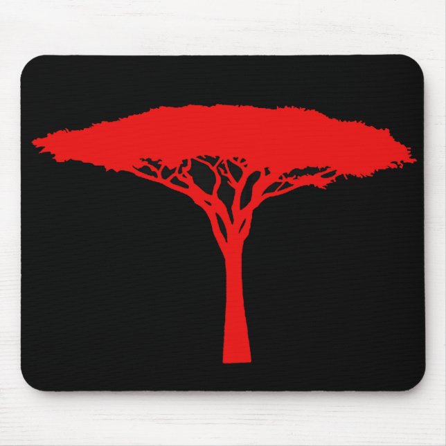Red Umbrella Tree Mouse Mat (Front)