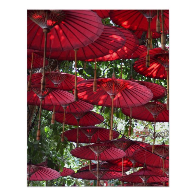 Red Umbrellas in the Sky - Asian Poster (Front)