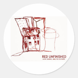 RED UNFINISHED CLASSIC ROUND STICKER