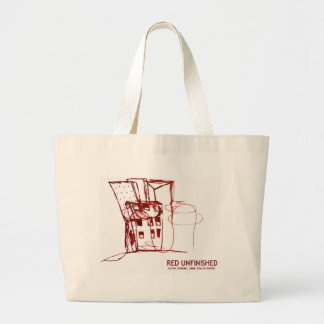 RED UNFINISHED LARGE TOTE BAG