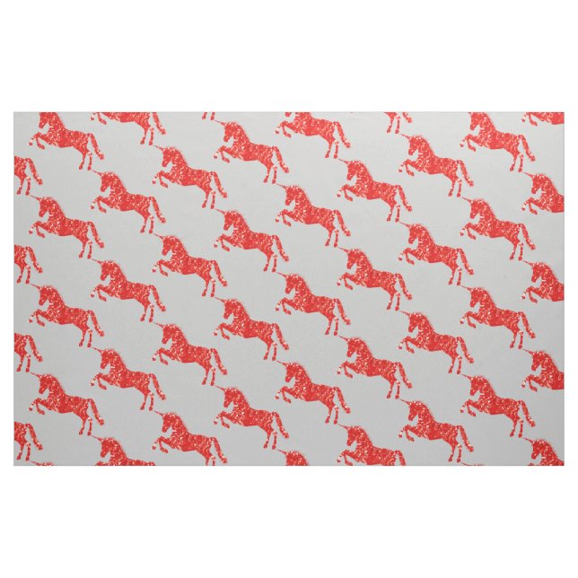 Red Unicorn fantasy mystical Fabric (Fat Quarter)