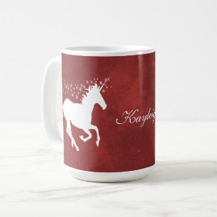 Red Unicorn Personalised Coffee Mug