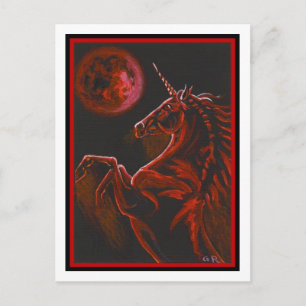 Red Unicorn Postcard