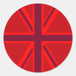 Red Union Jack Classic Round Sticker