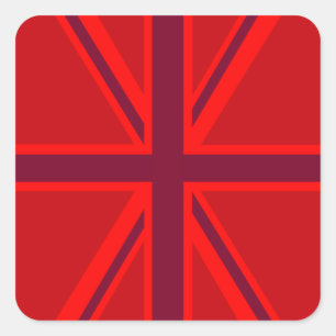 Red Union Jack Square Sticker