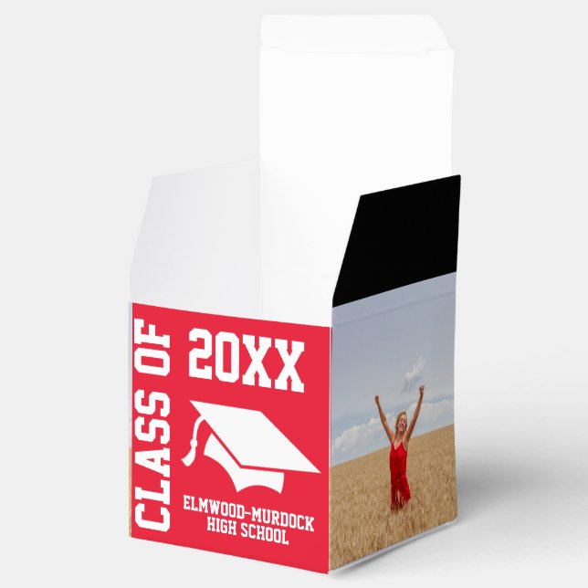 Red Unique Graduation Party Favour Box (Opened)