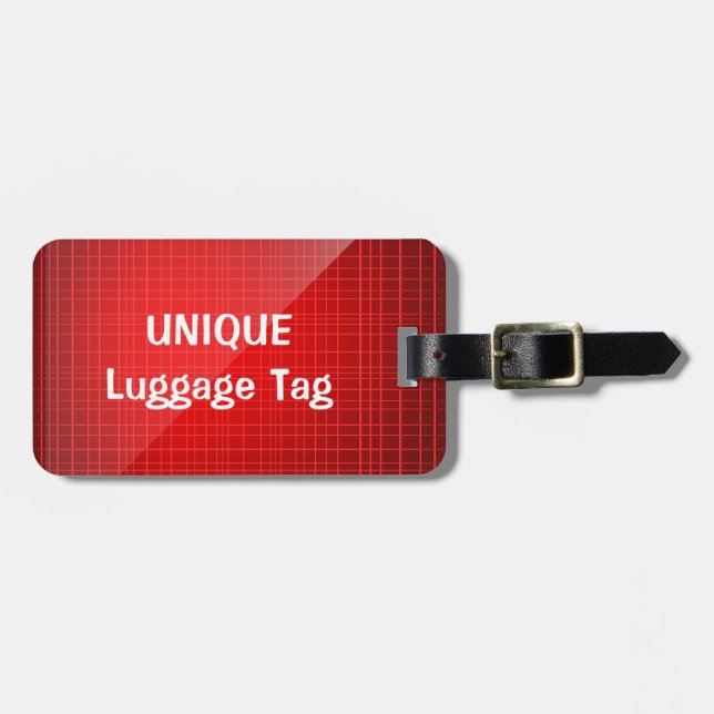 Red Unique Personalised Luggage Tag (Front Horizontal)