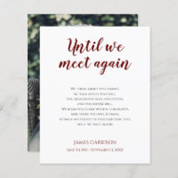 Red Until We Meet Again Memorial Poem with Photo