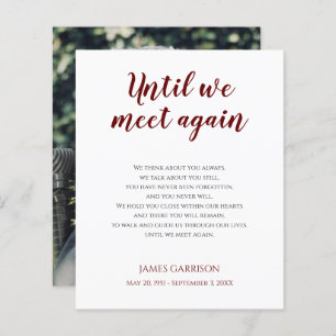 Red Until We Meet Again Memorial Poem with Photo