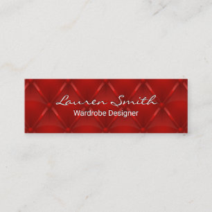 Red Upholstered Fabric Mini Business Card