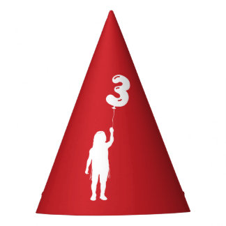 Red Upsherin Boy with 3 Balloon Party Hat