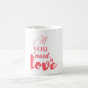 Red, urban graphic design "All you need is love" Coffee Mug