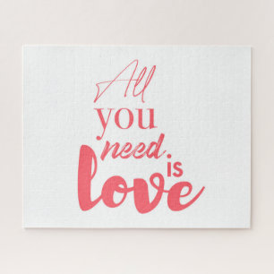 Red, urban graphic design "All you need is love" Jigsaw Puzzle