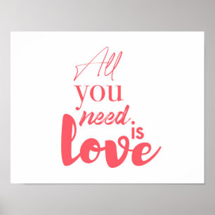 Red, urban graphic design "All you need is love" Poster