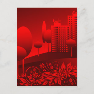 red urban postcard