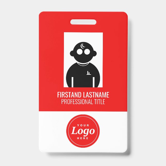 Red V1 Employee Badge ID Badge (Front)