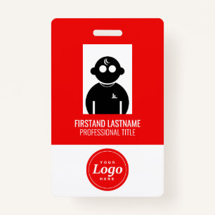 Red V1 Employee Badge ID Badge