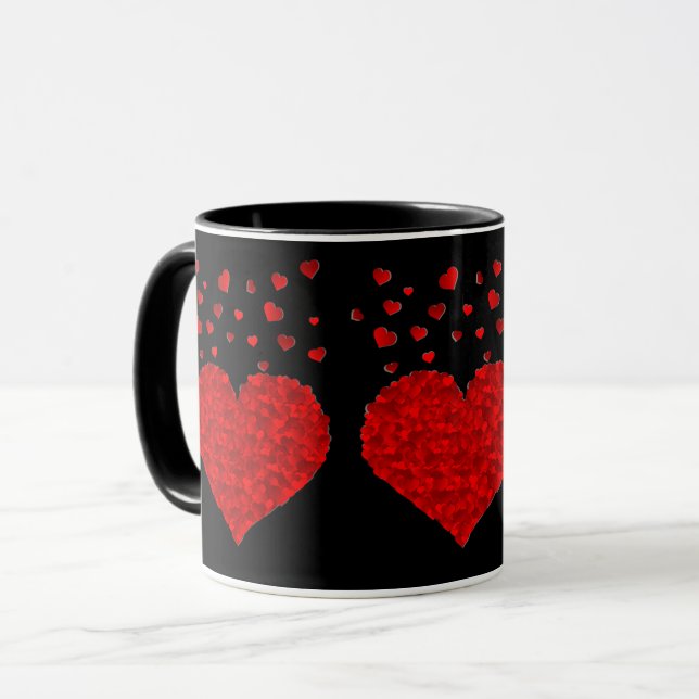Red Valentine Black-black Elegance Mug (Front Left)
