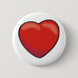 Red Valentine Heart 6 Cm Round Badge