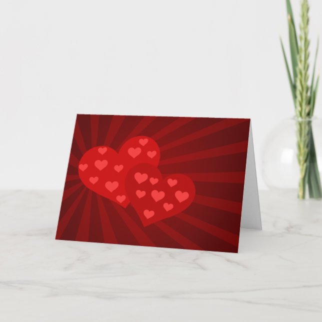 Red Valentine Hearts Card (Front)