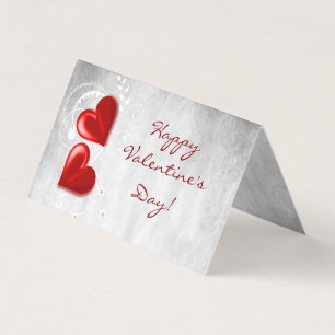 Red Valentine Hearts Folded Card
